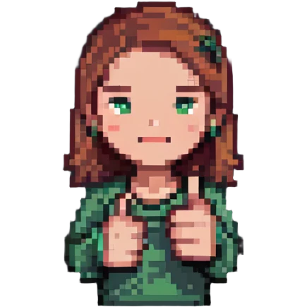 Girl with one hand giving thumbs up and the other hand giving thumbs down, showing mixed feelings emoji