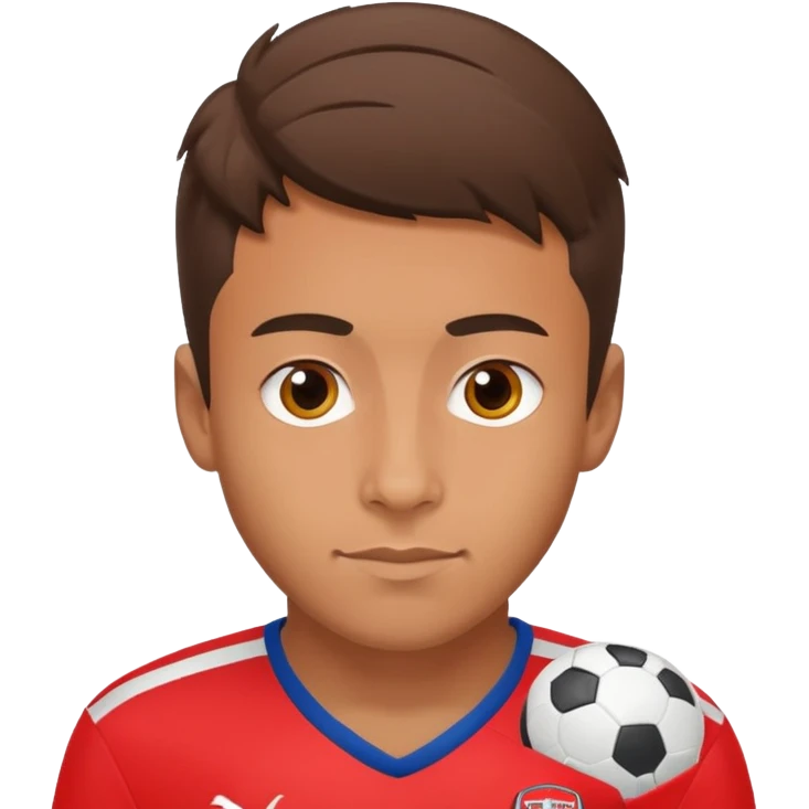 Soccer player in red Arsenal jersey emoji
