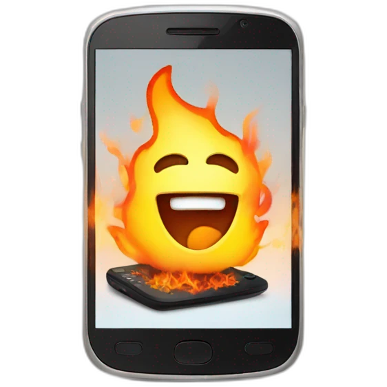 phone on fire emoji