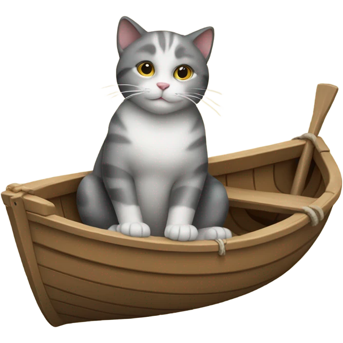 Cat in a boat emoji