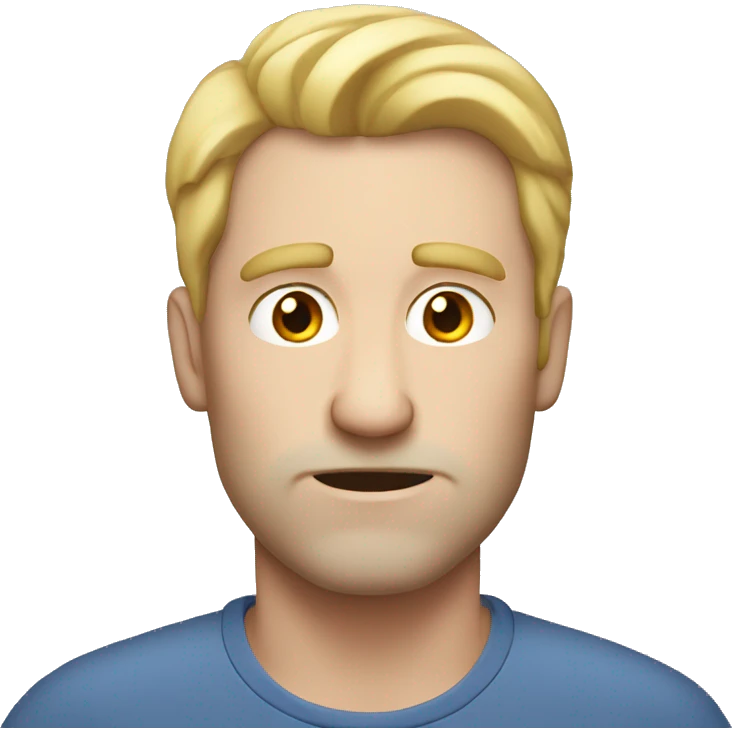 man middle aged pale skin bored emoji