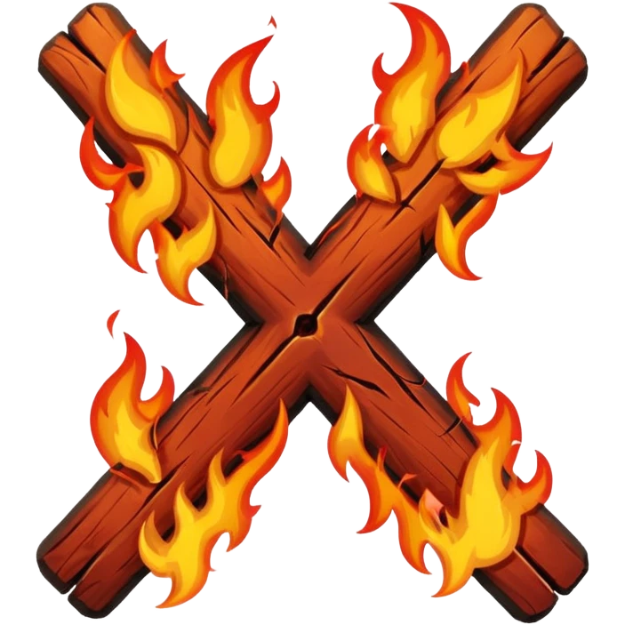 an X-cross on fire emoji