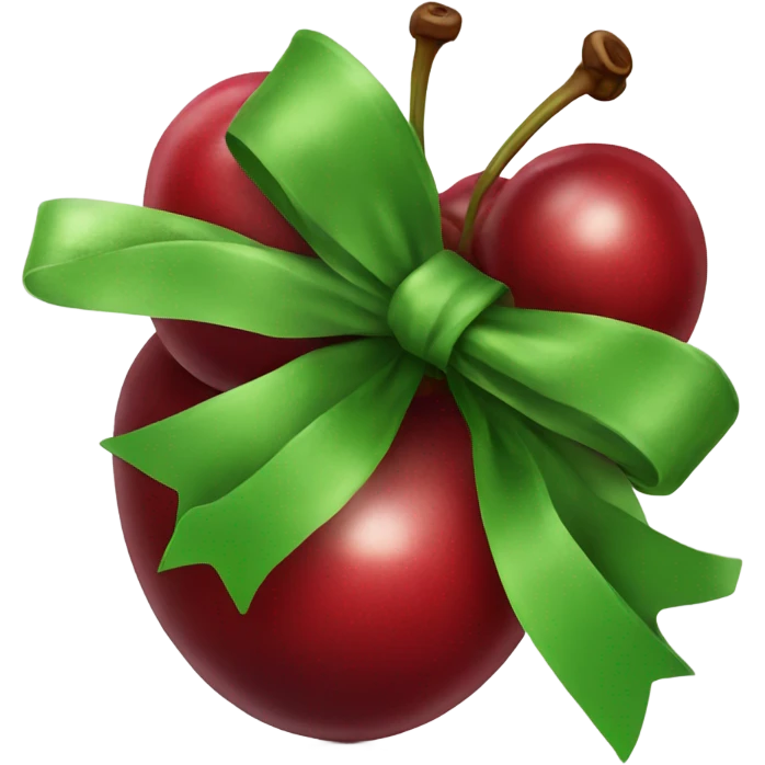 Cherries with a bow emoji