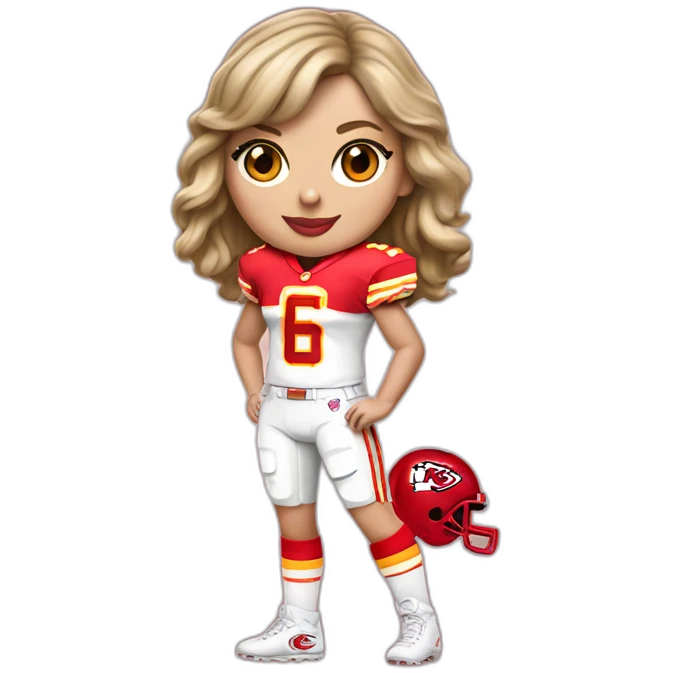 Taylor Swift in a Kansas City Chiefs uniform emoji