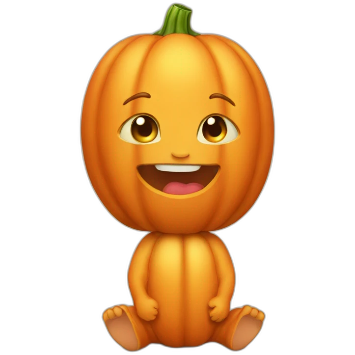 baby pumpkin with bottomless hairs emoji
