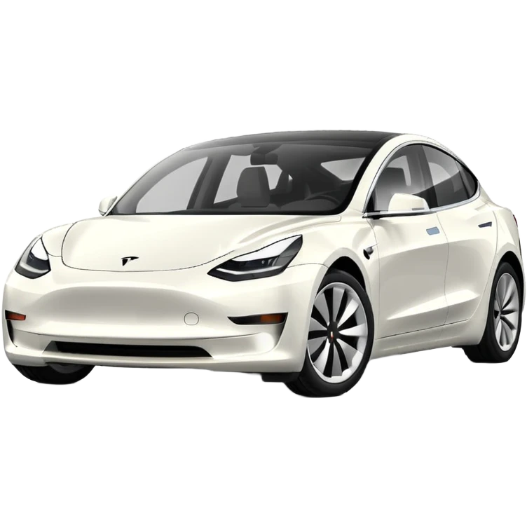 White tesla model 3 with the text «sorry I can park elsewhere» emoji