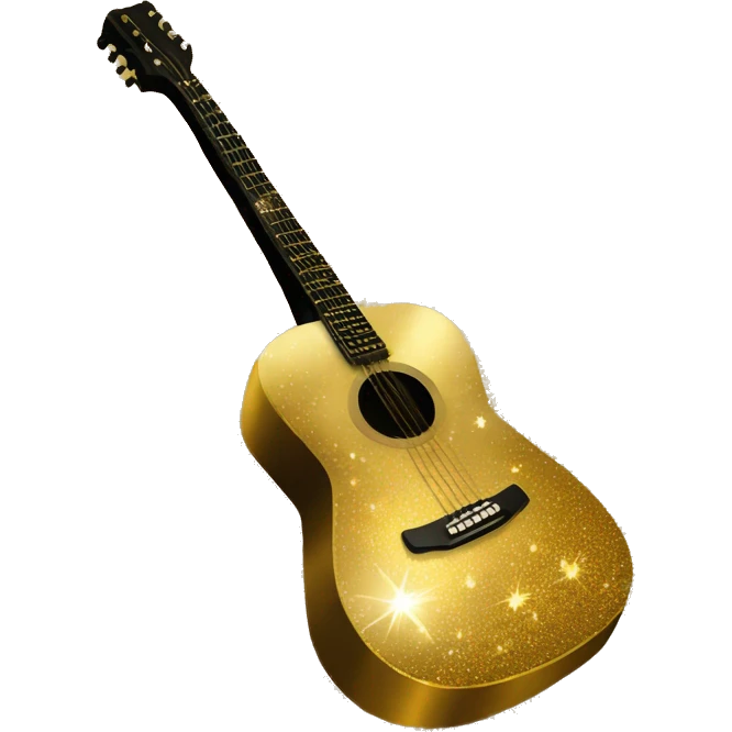 Gold sparkles acoustic guitar emoji