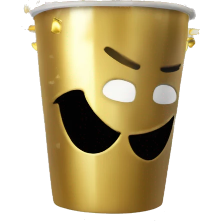 party popper gold black emoji