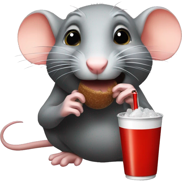 a rat sipping coke emoji
