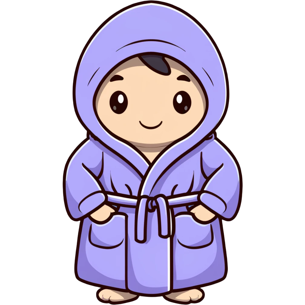 cozy pink fluffy dressing gown with hood emoji