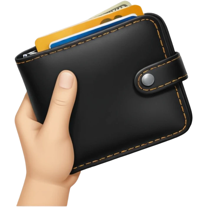 an empty open wallet held in two hands, clear and expressive, suitable for an icon or emoji emoji