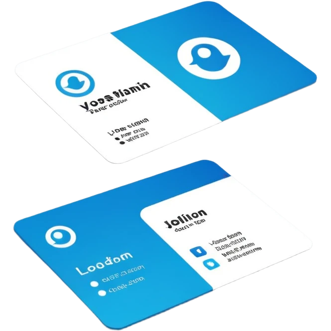 business card with a logo symbol emoji