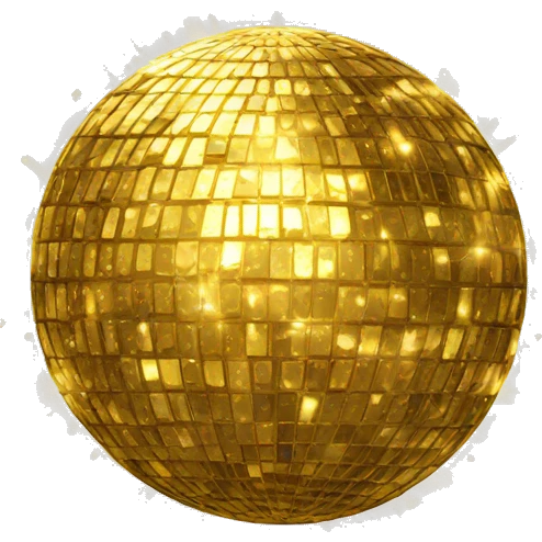 A golden discobal  emoji