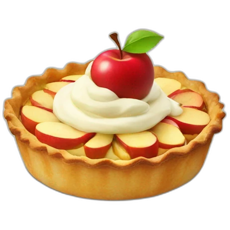 apple tart with cream emoji