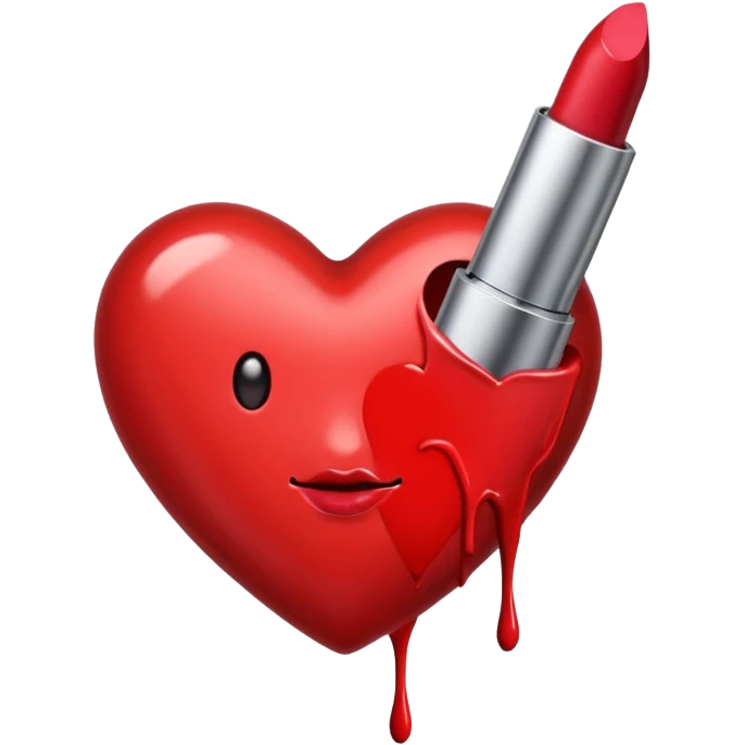 heart written with lipstick emoji