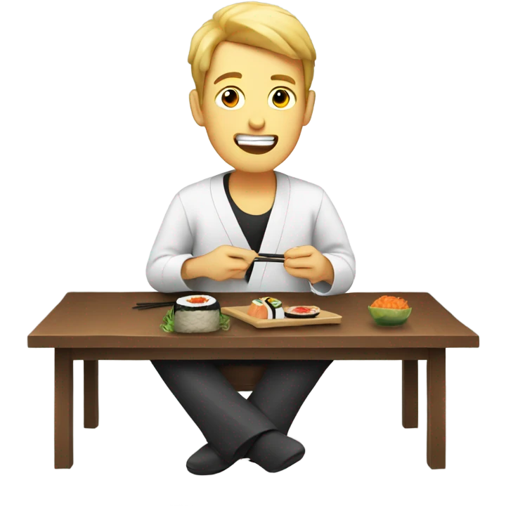 Guy eating sushi emoji