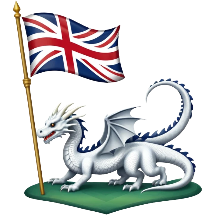Create a flag with a red background and a white dragon like the red dragon of the welsh flag, but instead of back legs it has just a tail. This is the flag of the Anglo-Saxons emoji