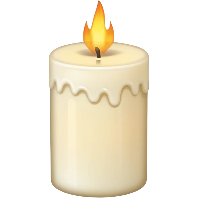 
minimal flat emoji of a white or cream scented candle with three visible flames, soft warm glow, clean vector style, elegant and modern, transparent background emoji