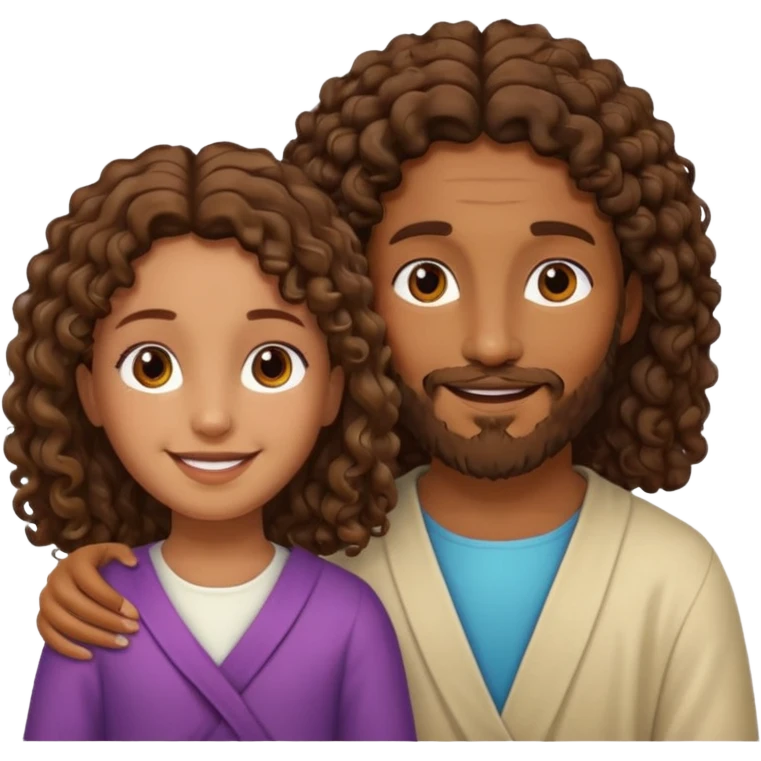Jesus y una niña morena y crespa  emoji