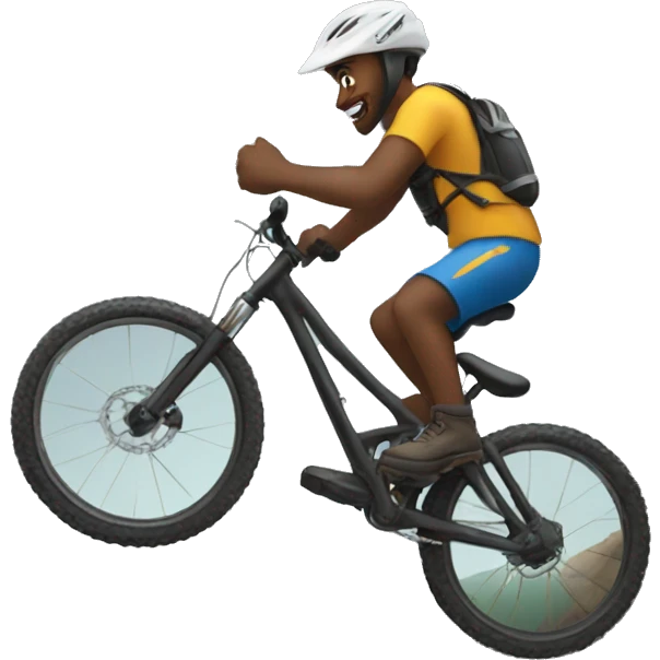 Guy doing a whip on mountain bike emoji