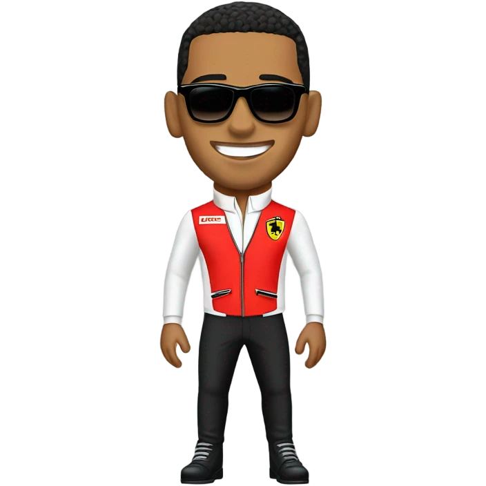 Lewis Hamilton with Ferrari’suits emoji