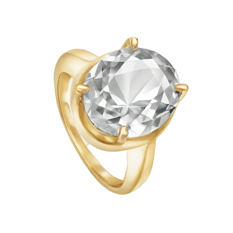 Oval diamond ring with gold band emoji