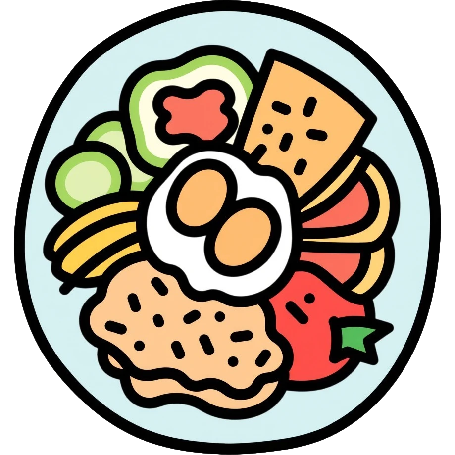food plate with various foods emoji