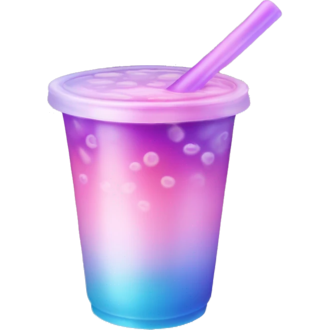 Blue to purple to pink gradient bubble tea  emoji