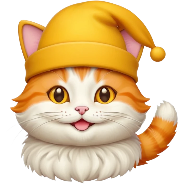 Cheese cat wearing a yellow hat emoji