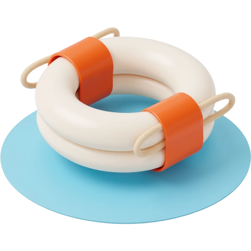 top down 2d flat lifebuoy emoji