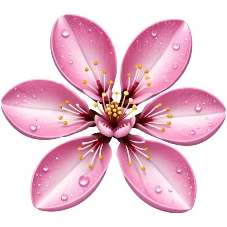 Stylized pink glitter cherry blossom flower (sakura) emoji