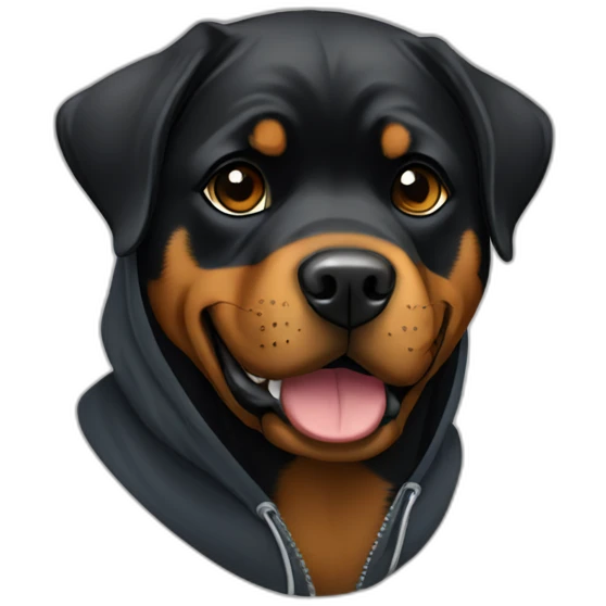 Rottweiler wearing a hoodie  emoji
