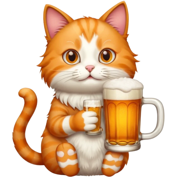 Cat drinking a beer emoji