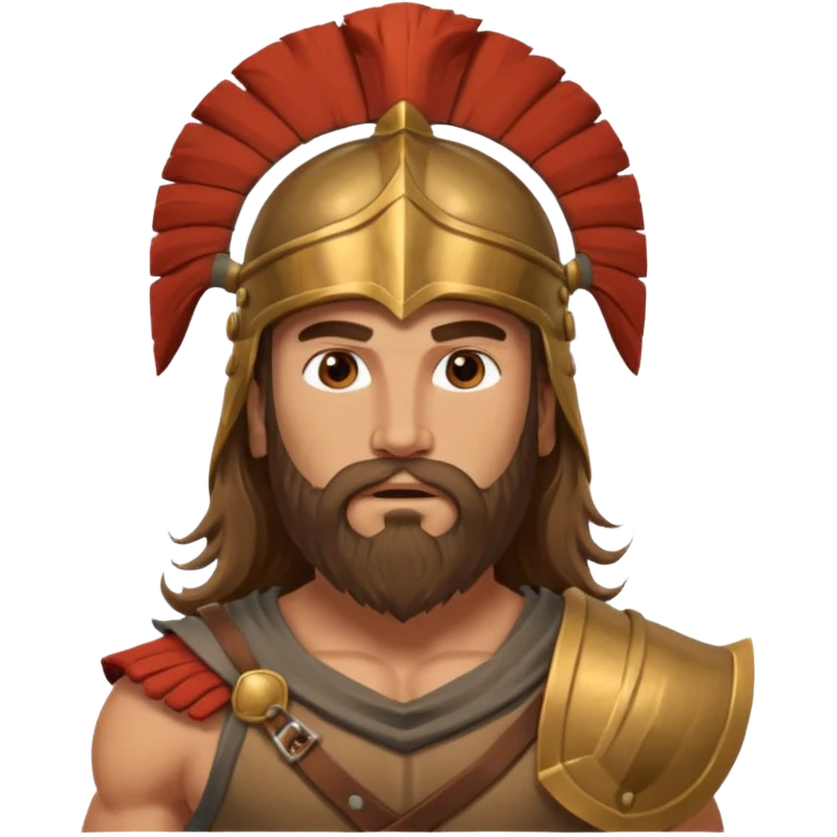 ancient greek warrior with long hair and beard emoji