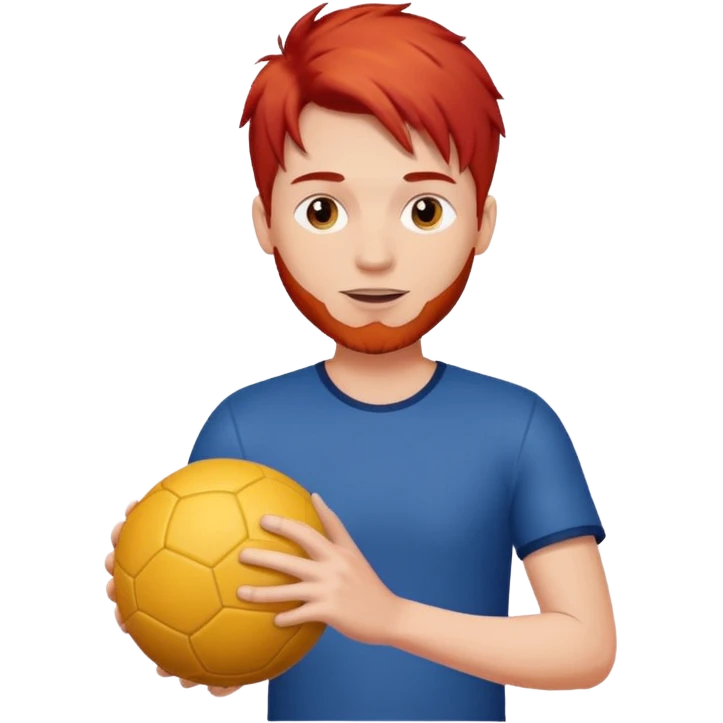 man who play ball with red hair emoji