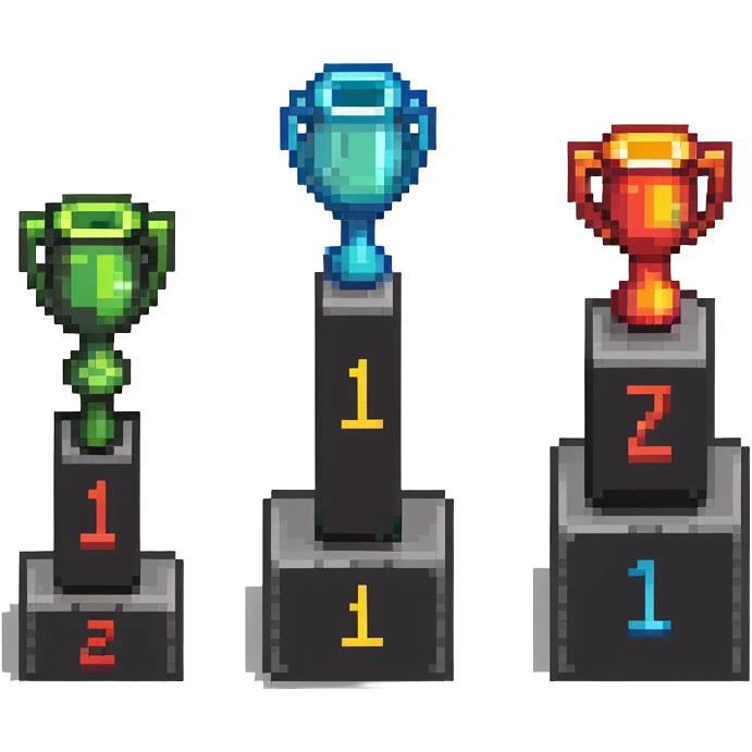 ranking podium with 1st 2nd 3rd places clearly shown emoji