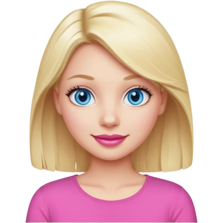 blonde girl blue eyes big pink lips bimbo pink top diva emoji
