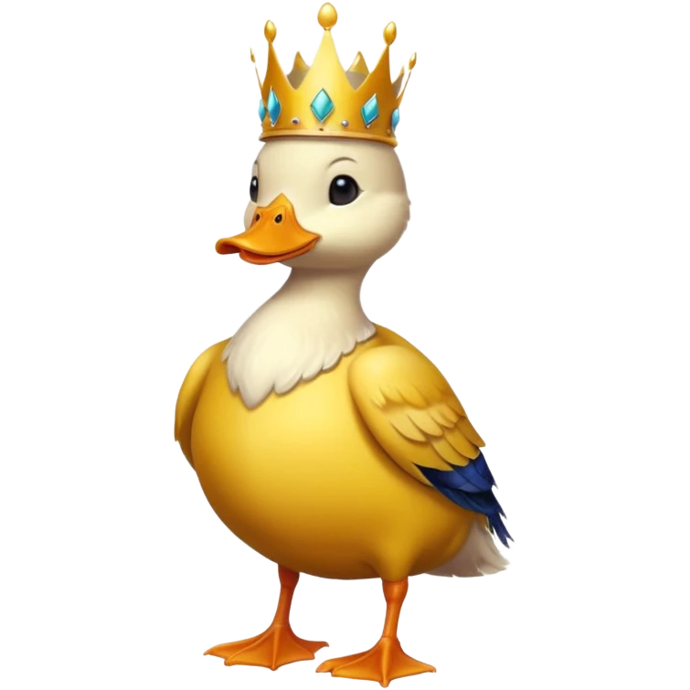 duck King, standing, with crown emoji