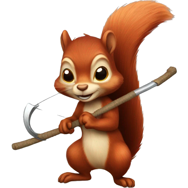 red squirrel with scythe emoji
