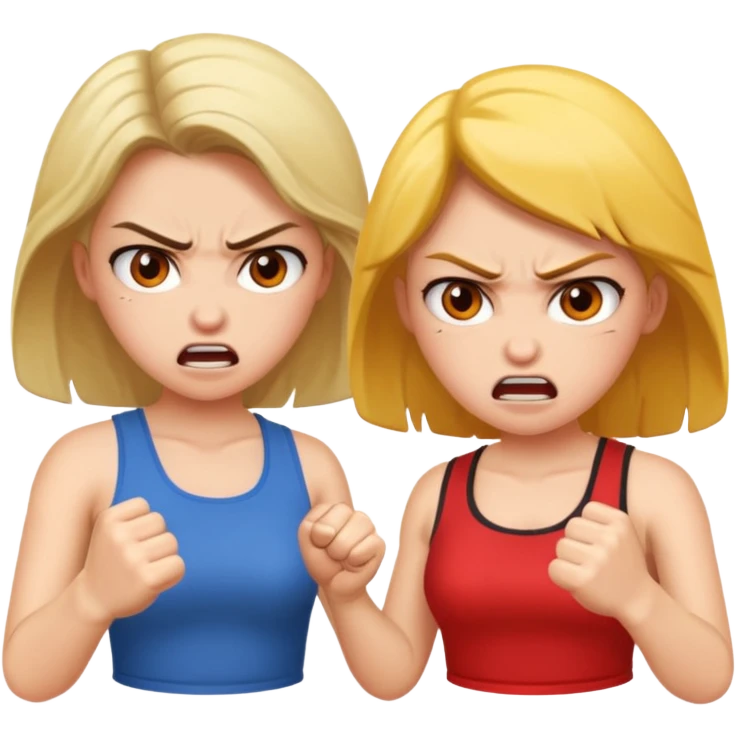 Two girl angry fighting  emoji