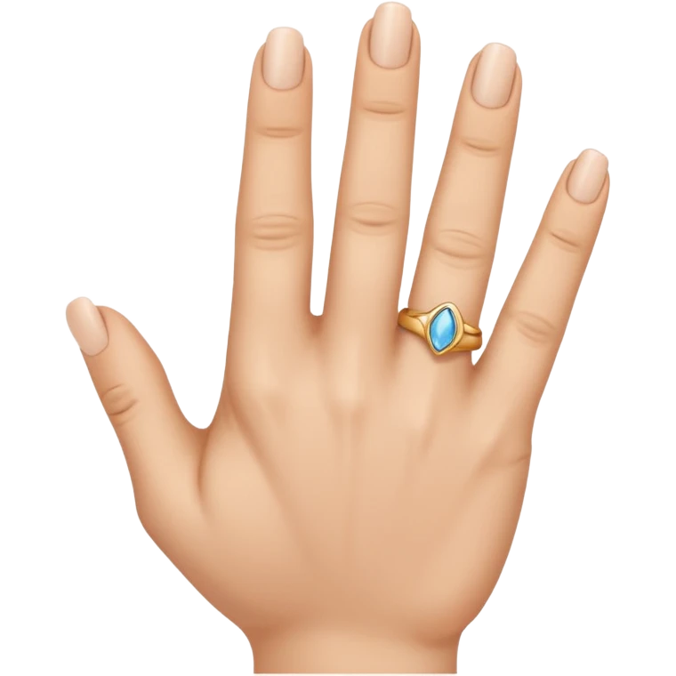 the ring finger, index finger, and middle finger facing up emoji