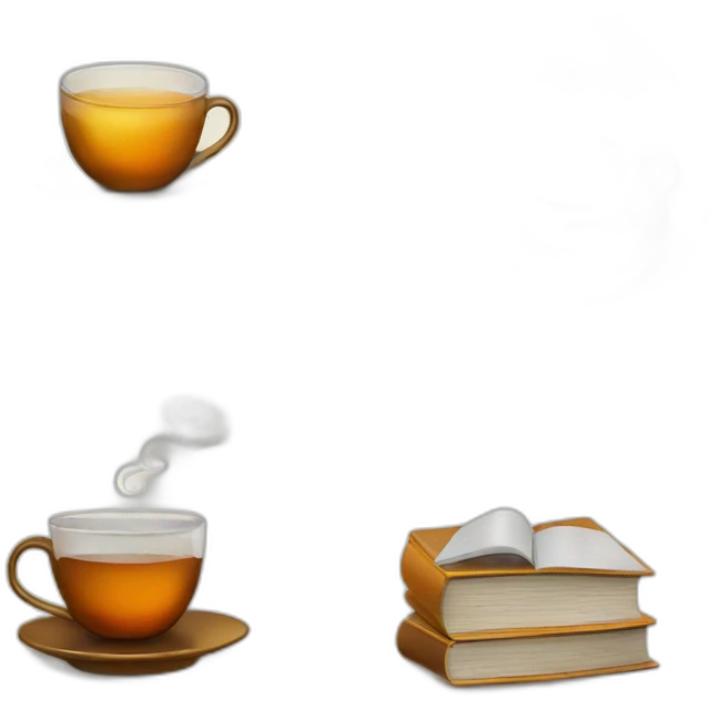 books and tea emoji