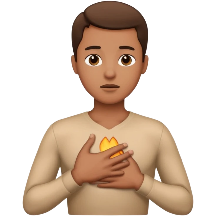 Person with hand on the chest as a dramatic gesture emoji