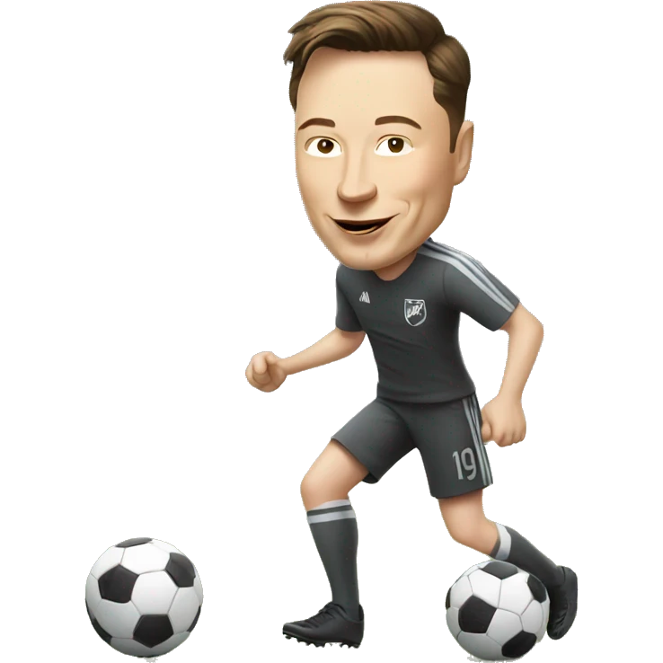 Elon musk playing soccer emoji