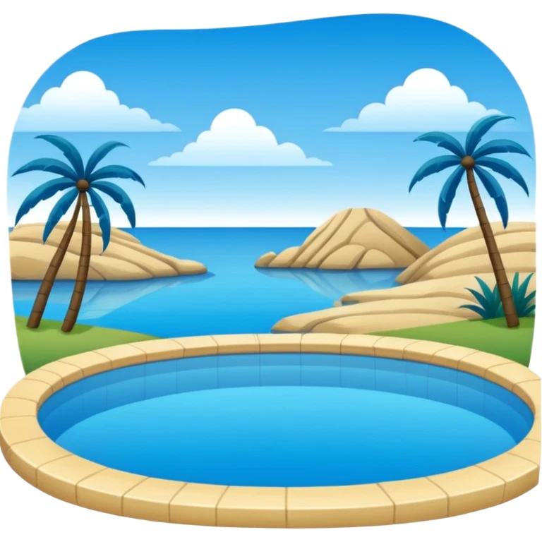  piscina con paisaje  emoji