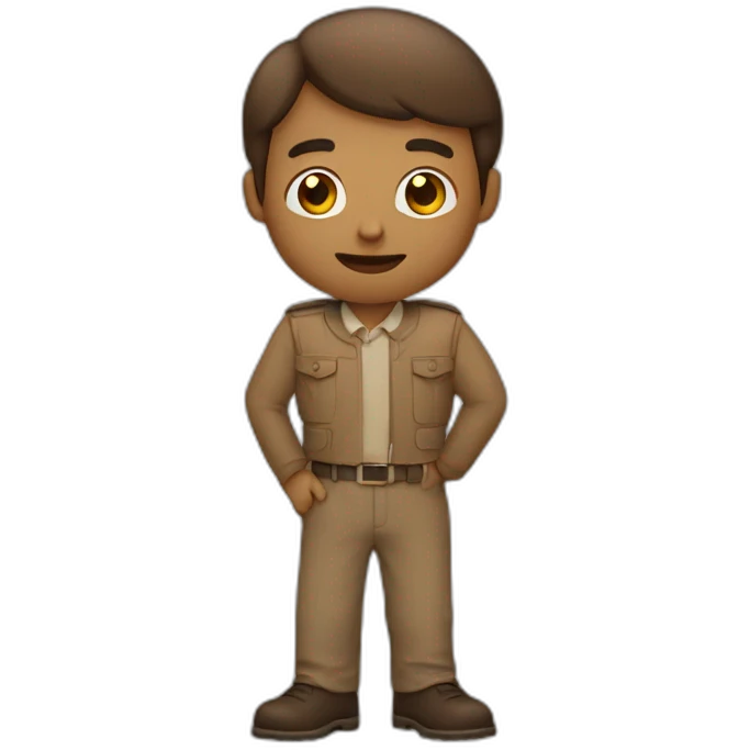man with small eyes and light brown doing llp salution emoji