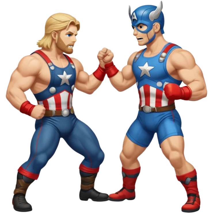 fight between Thor and captain America   emoji