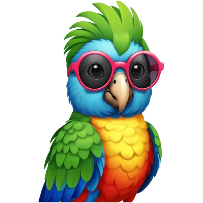 Parrot with sunglasses emoji