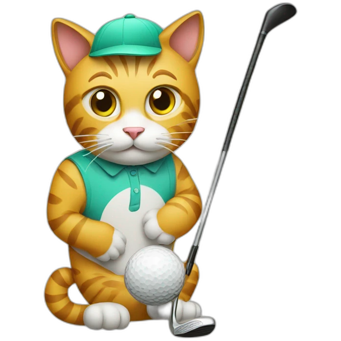 cat playing golf emoji