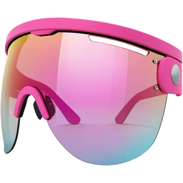 ultra thick sporty pink shield visor sunglasses with maximum robust frame, industrial strength build, extremely bulky design, one-piece lens emoji